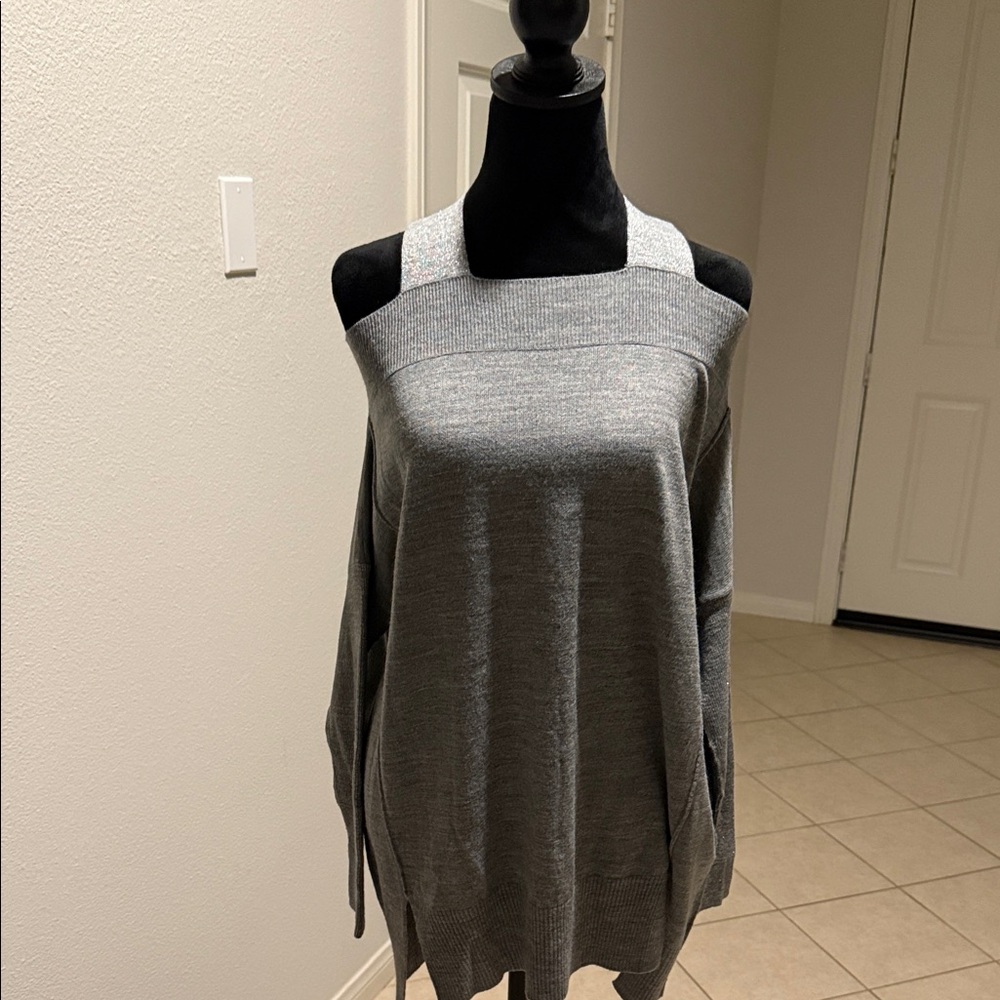 Fiorucci Off-the-Shoulder Gray Sweater